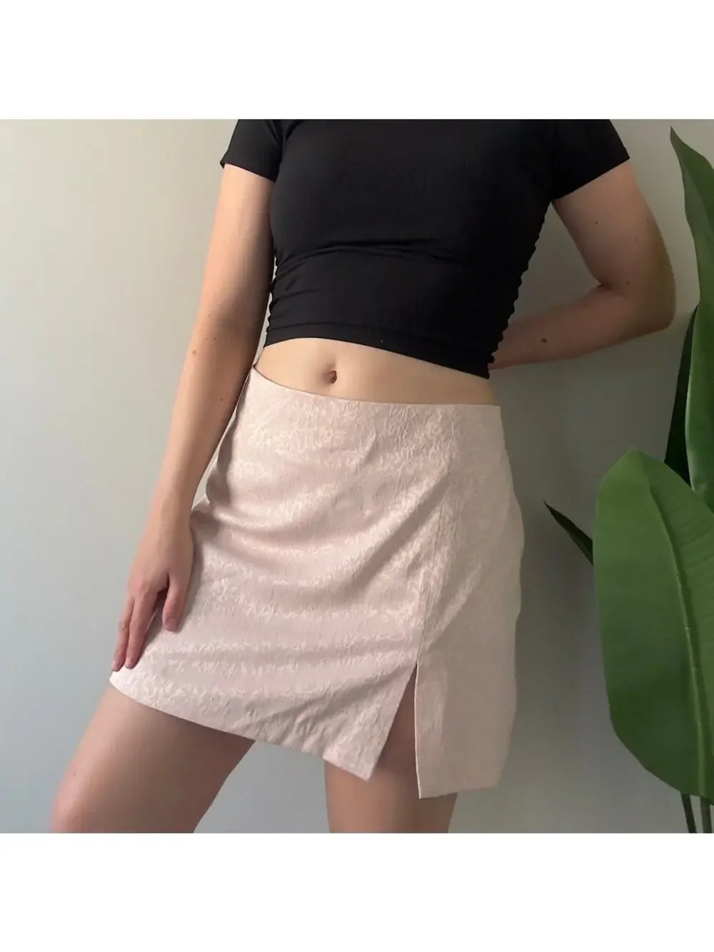 House of Harlow 1960 Revolve Blush Pencil Skirt abstract animal print mini slit